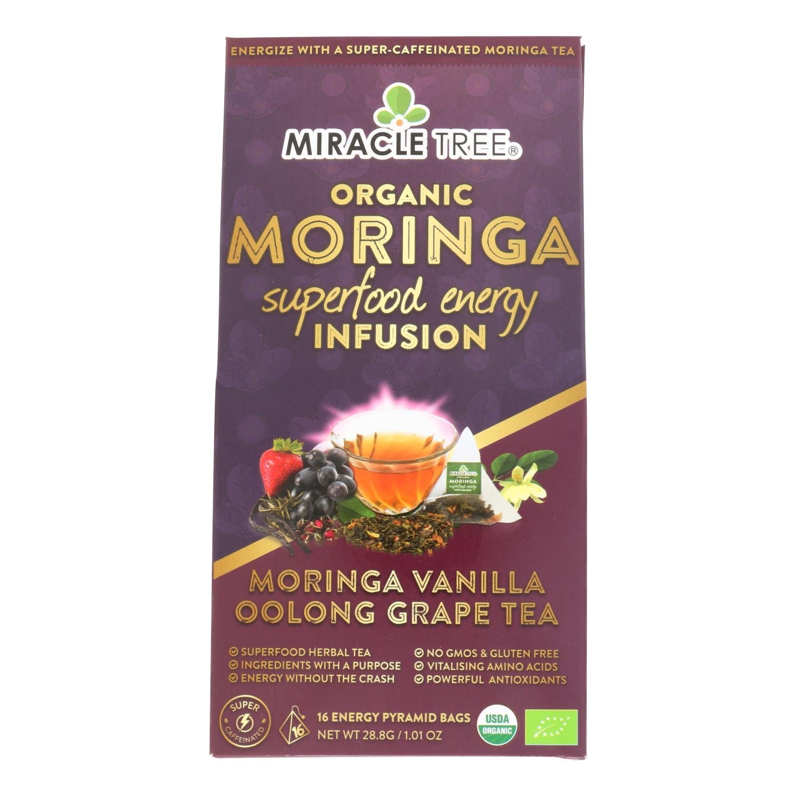 Té de Moringa, Uva y Vainilla - Paquete de 16 unidades | Caja de 5 unidades