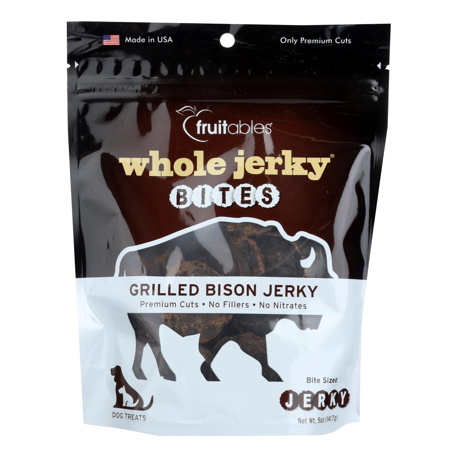 Golosinas para perros Fruitables Jrky Grilld Bison - 8 latas de 5 oz