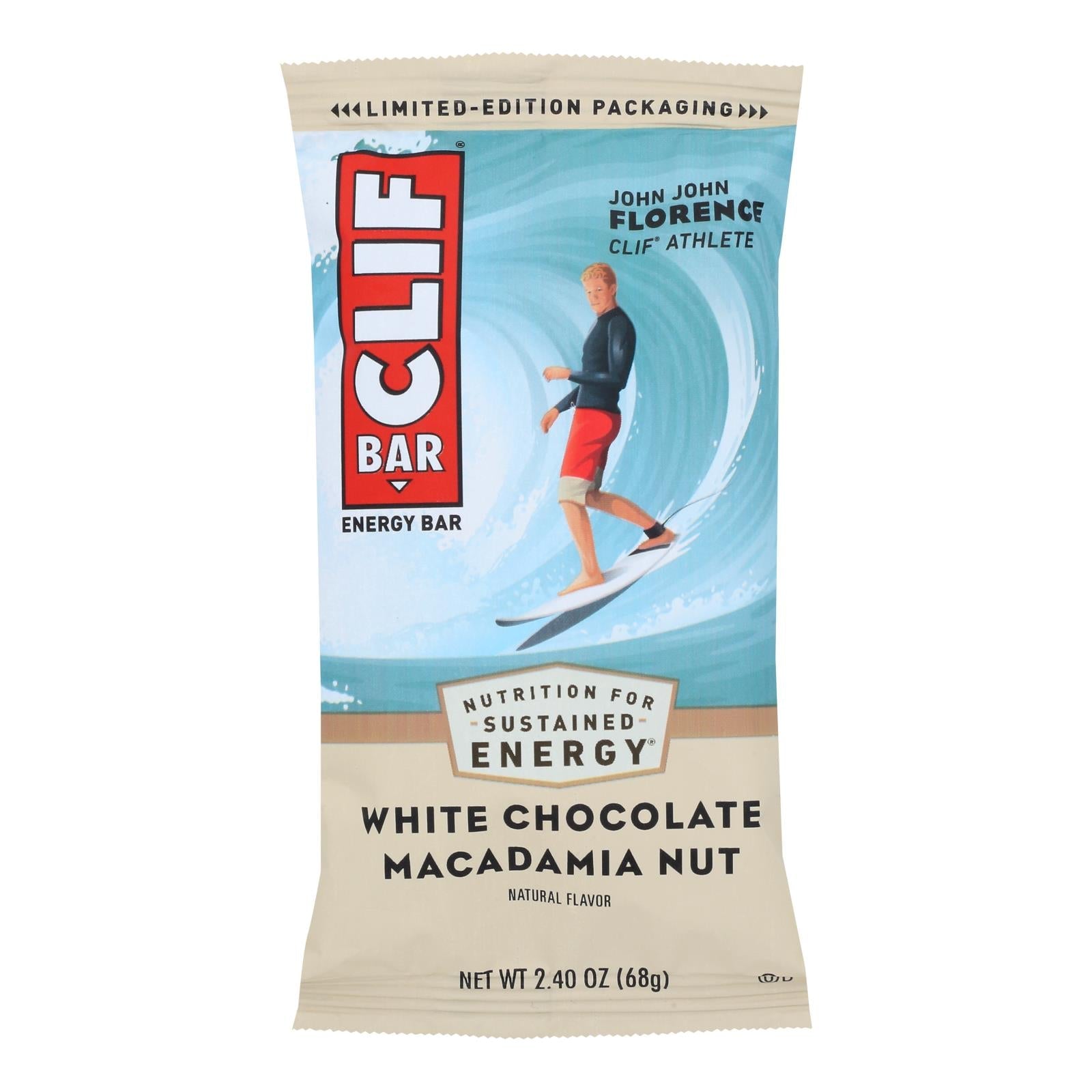 Clif Bar - Chocolate blanco orgánico con nuez de macadamia, 2.4 oz, paquete de 12