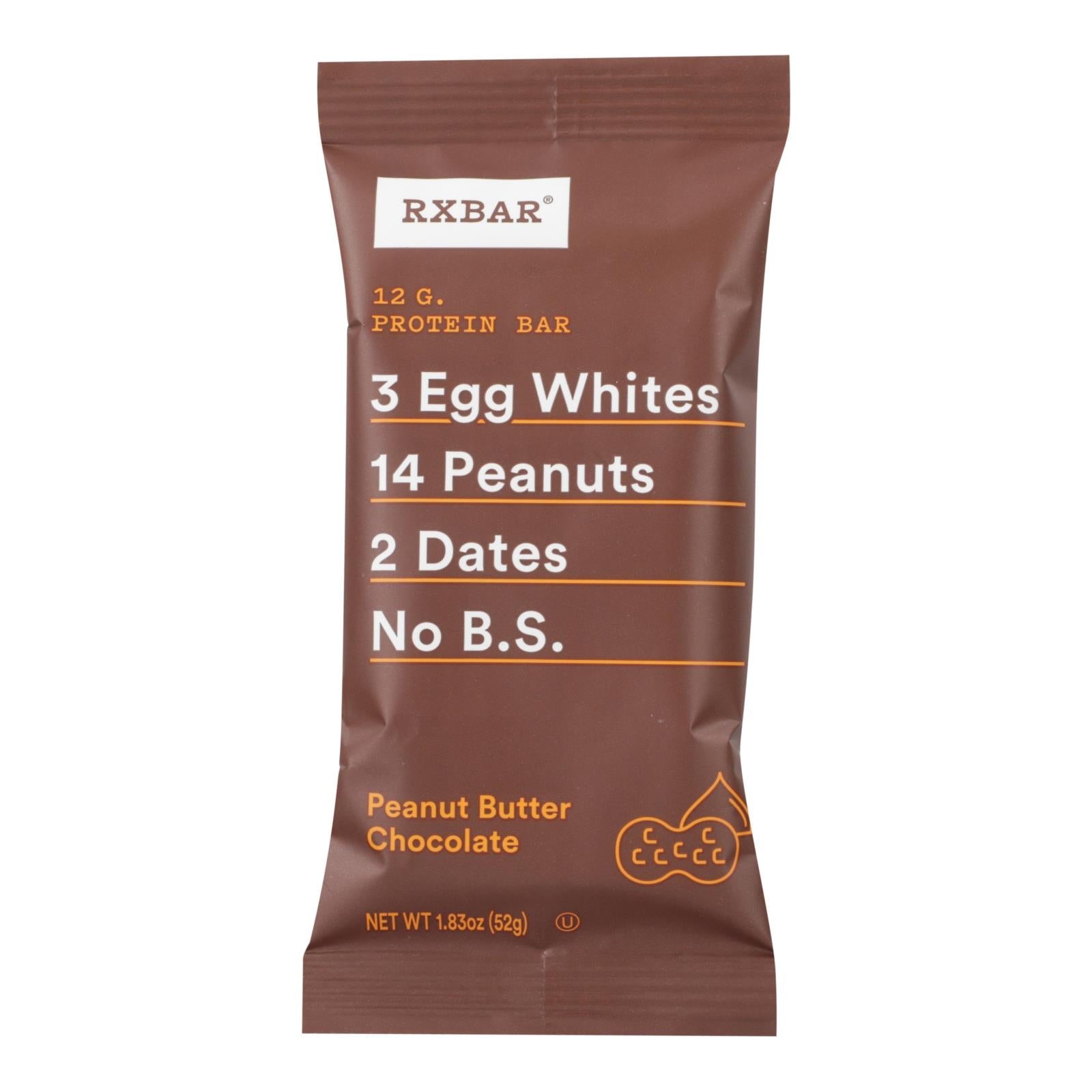 Barra de proteína RXBAR de chocolate y mantequilla de cacahuete - 50 g (caja de 12)