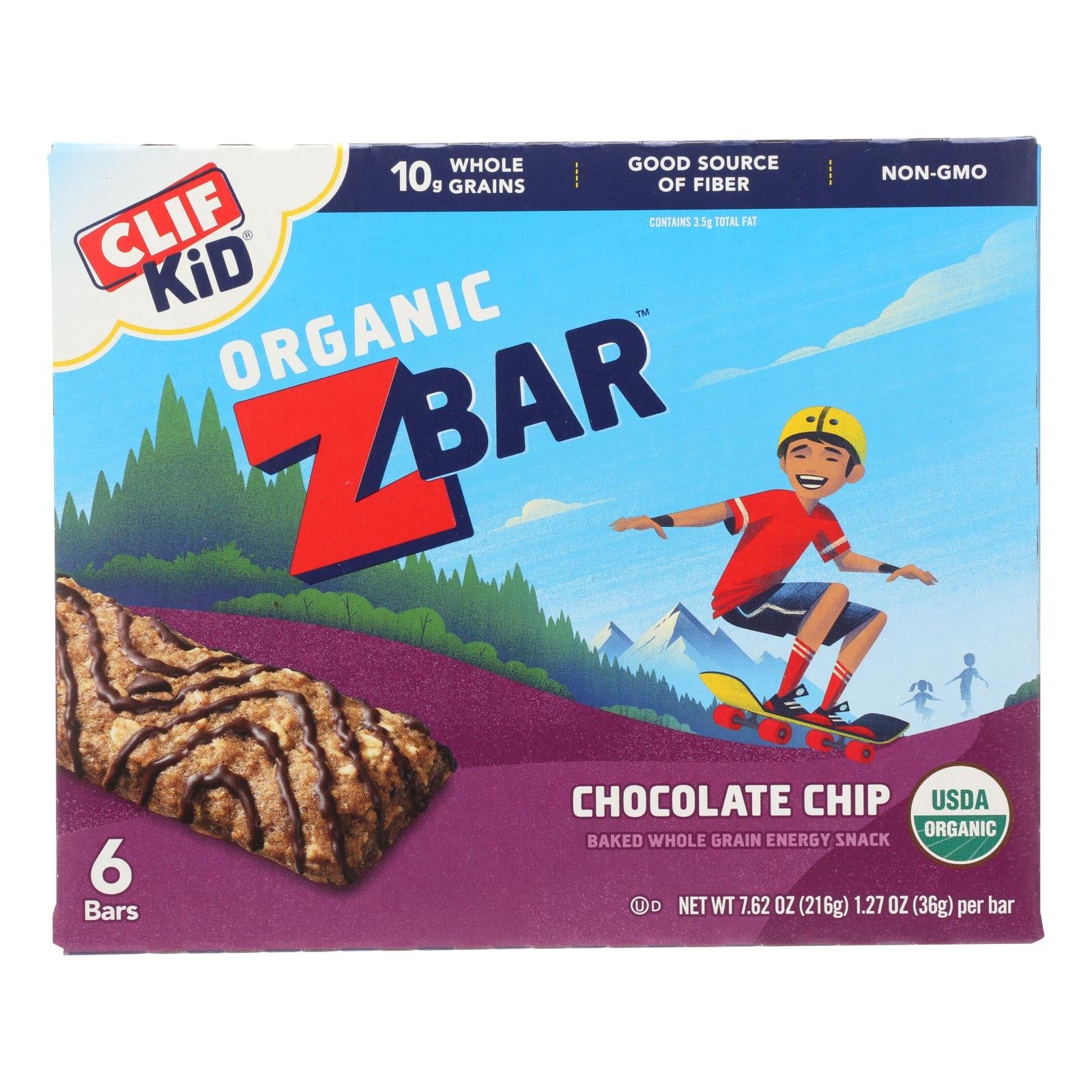 Clif Kid Zbar Chocolate orgánico con chispas, 7.62 oz, caja de 9