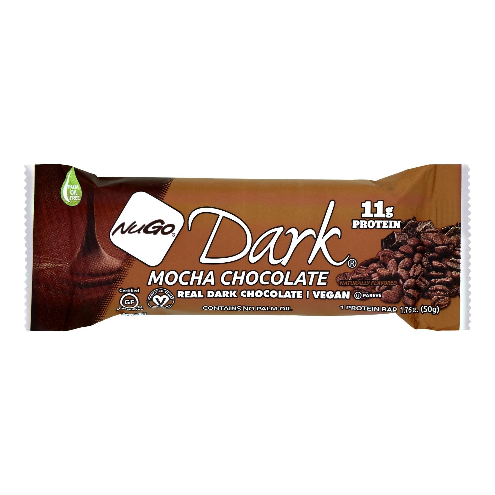 Barritas de proteína de chocolate moca oscuro Nugo Nutrition, 50 g (paquete de 12)