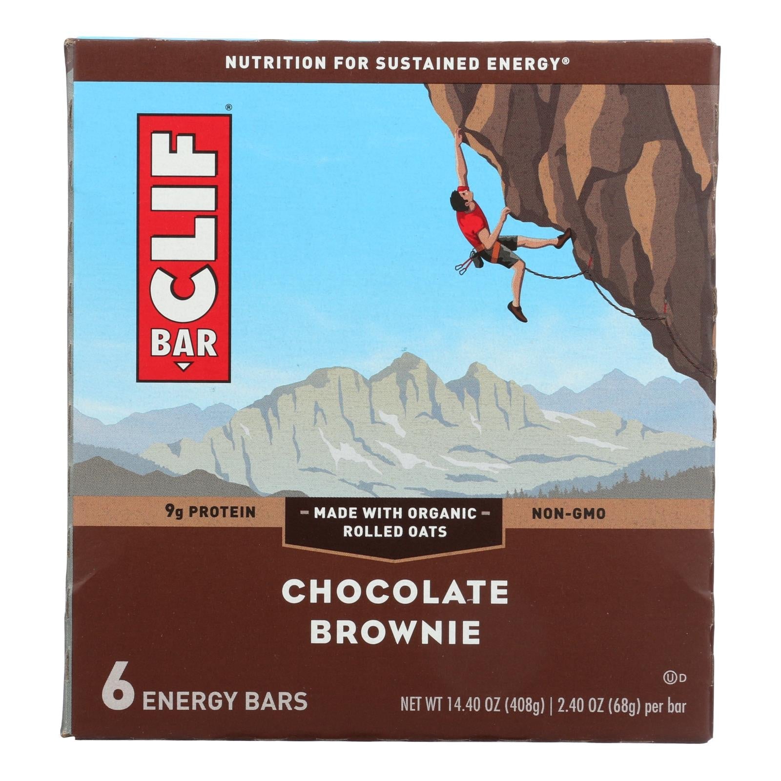 Barrita energética Clif Bar, sabor brownie de chocolate, paquete de 6