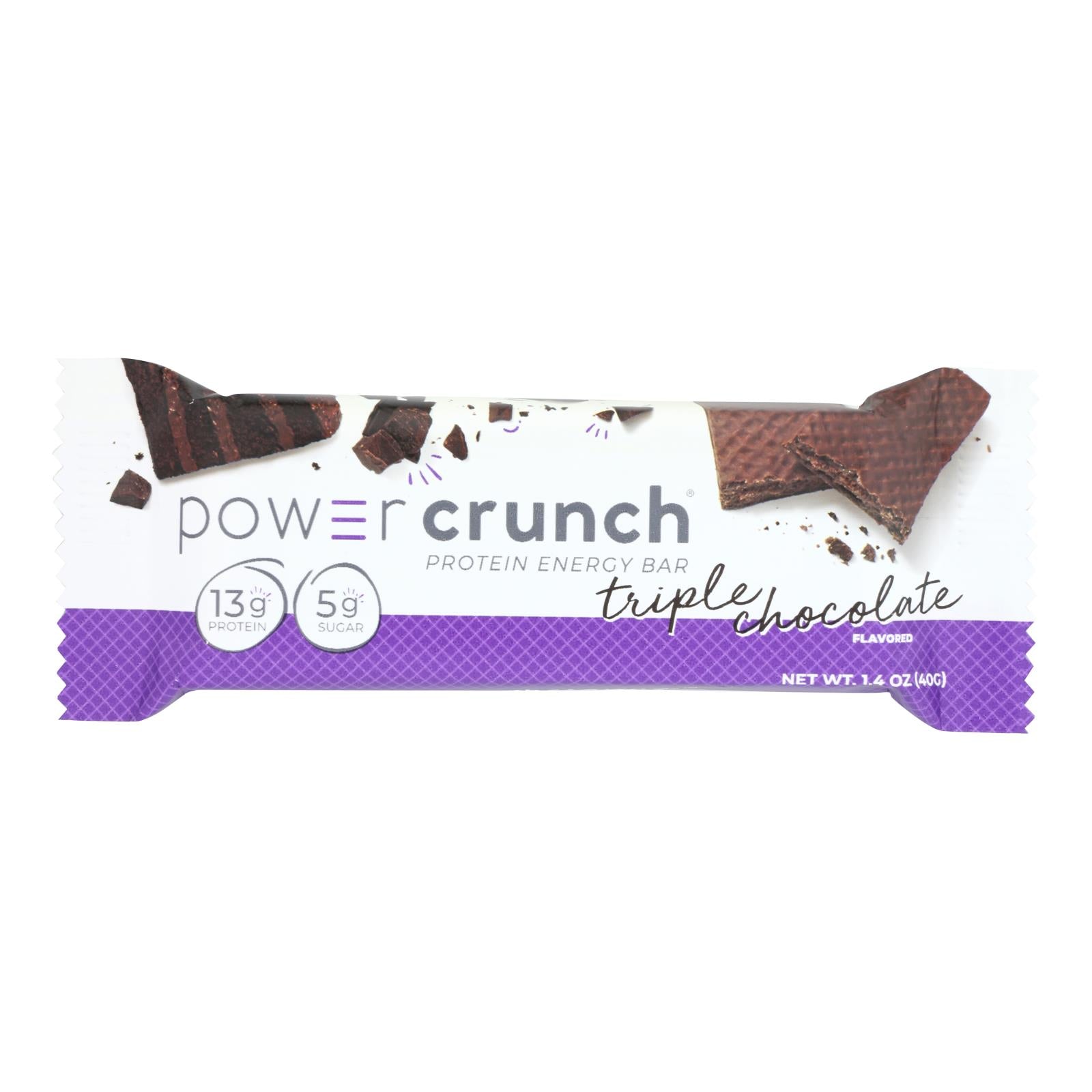 Barra de proteína Power Crunch Triple Chocolate - Paquete de 12 - 1.4 oz