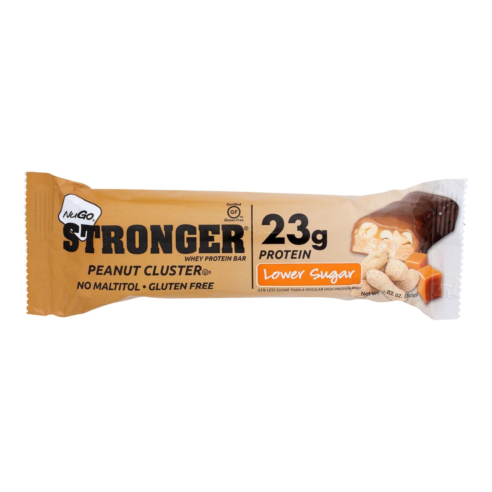 Barra nutricional de cacahuete Nugo Stronger Cluster - 2.82 oz - Paquete de 12