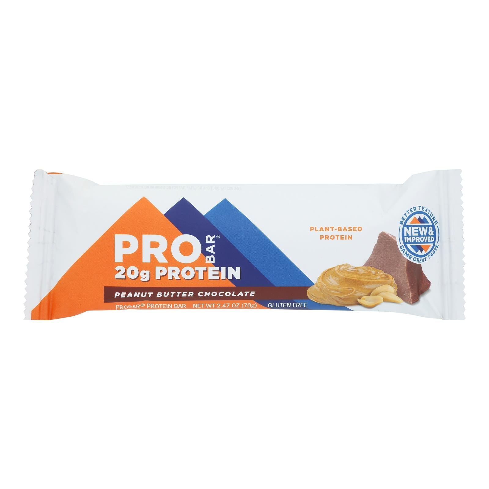 Barra de mantequilla de cacahuete y chocolate Pro Bar, 2.46 oz (paquete de 12)