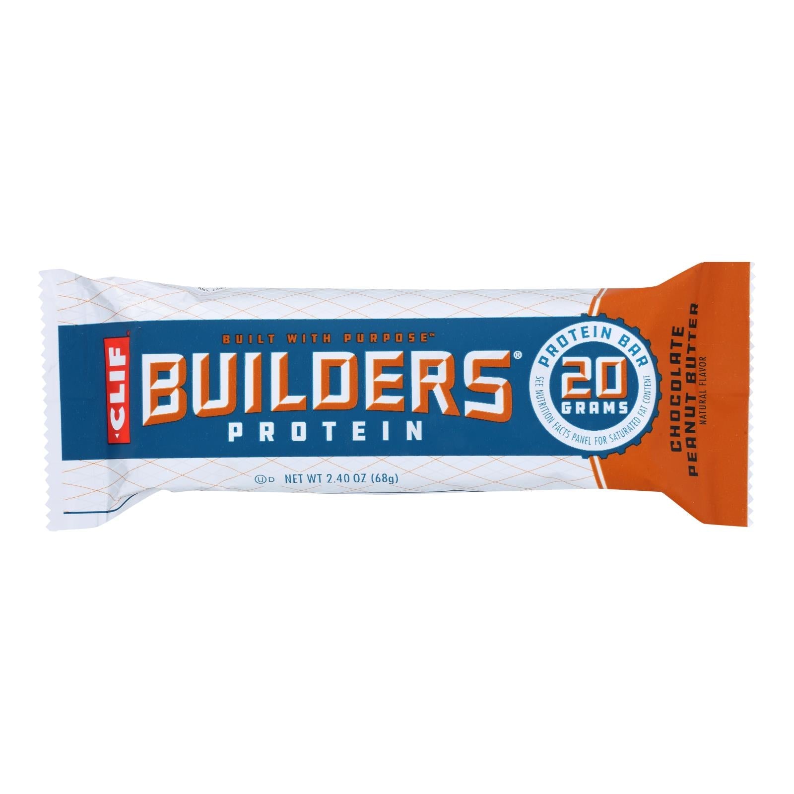 Barra Clif Builder's: Chocolate con mantequilla de maní (2.4 oz, caja de 12)