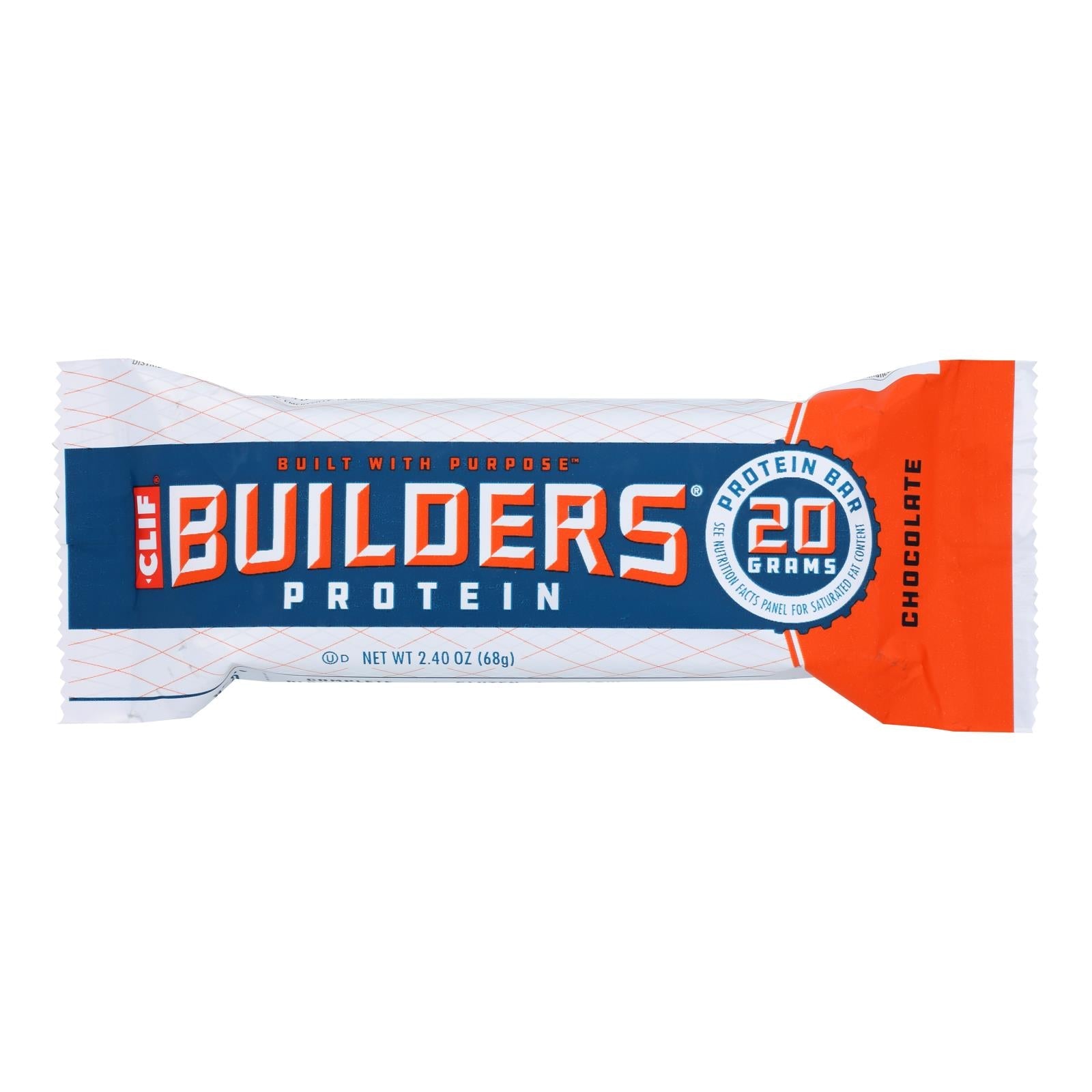 Barra de chocolate Clif Builder's, 2.4 oz (paquete de 12)