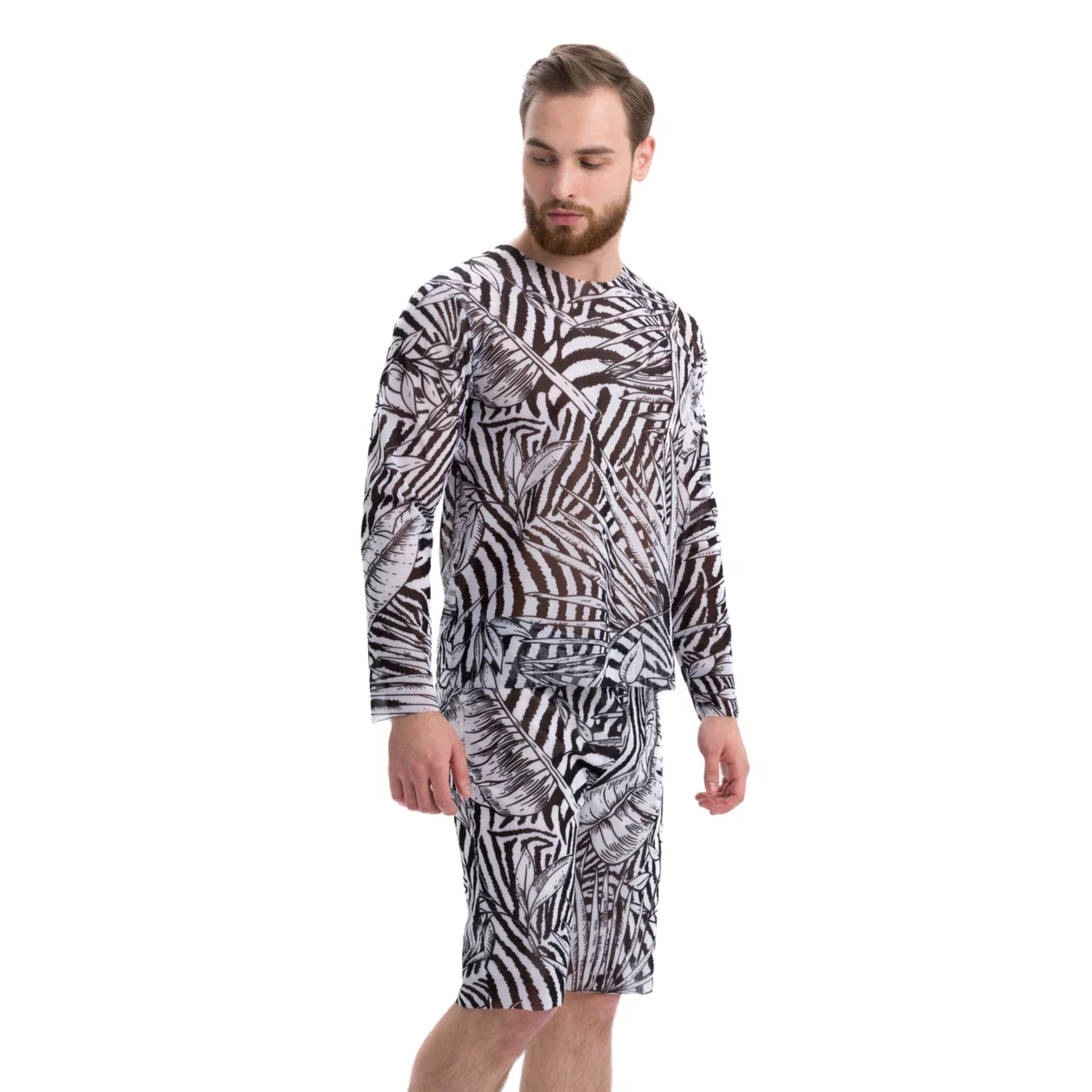 Men's Smart Swim Trunks Bermudas Fake Zebra