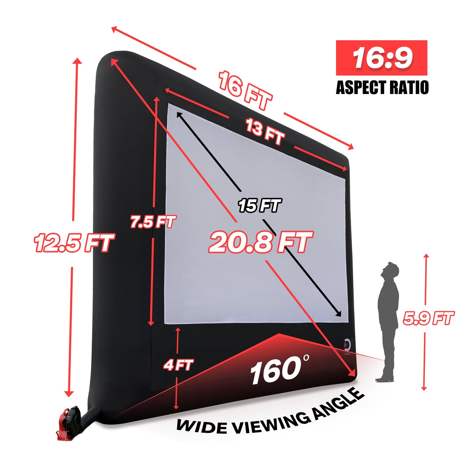 Sistema de cine al aire libre Elite Outdoor Movies Nano de 13'