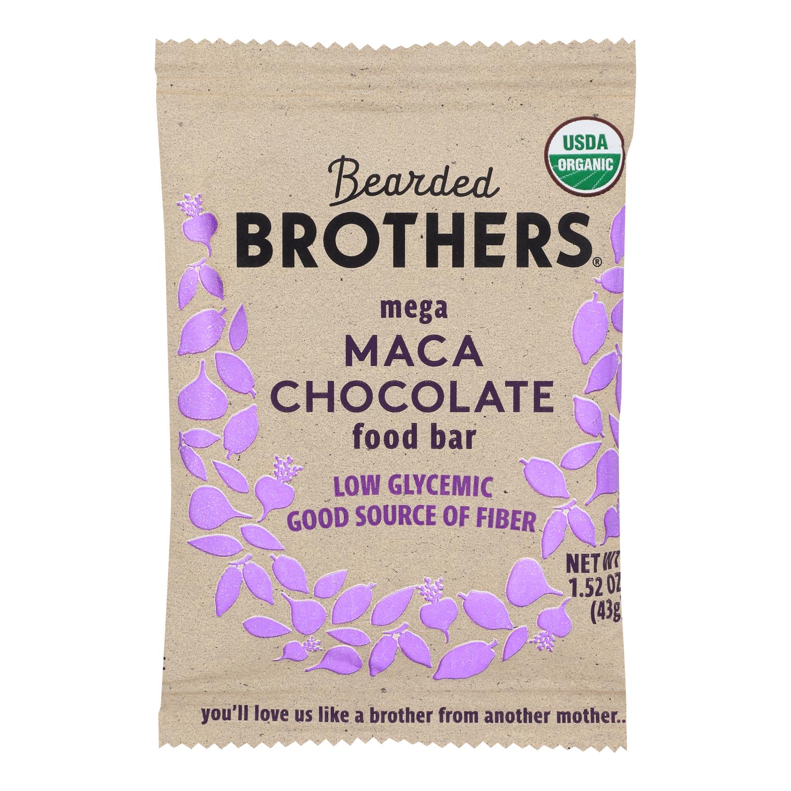 Barrita energética Bearded Brothers - Mega Maca Chocolate - Paquete de 12 - 1,52 oz.
