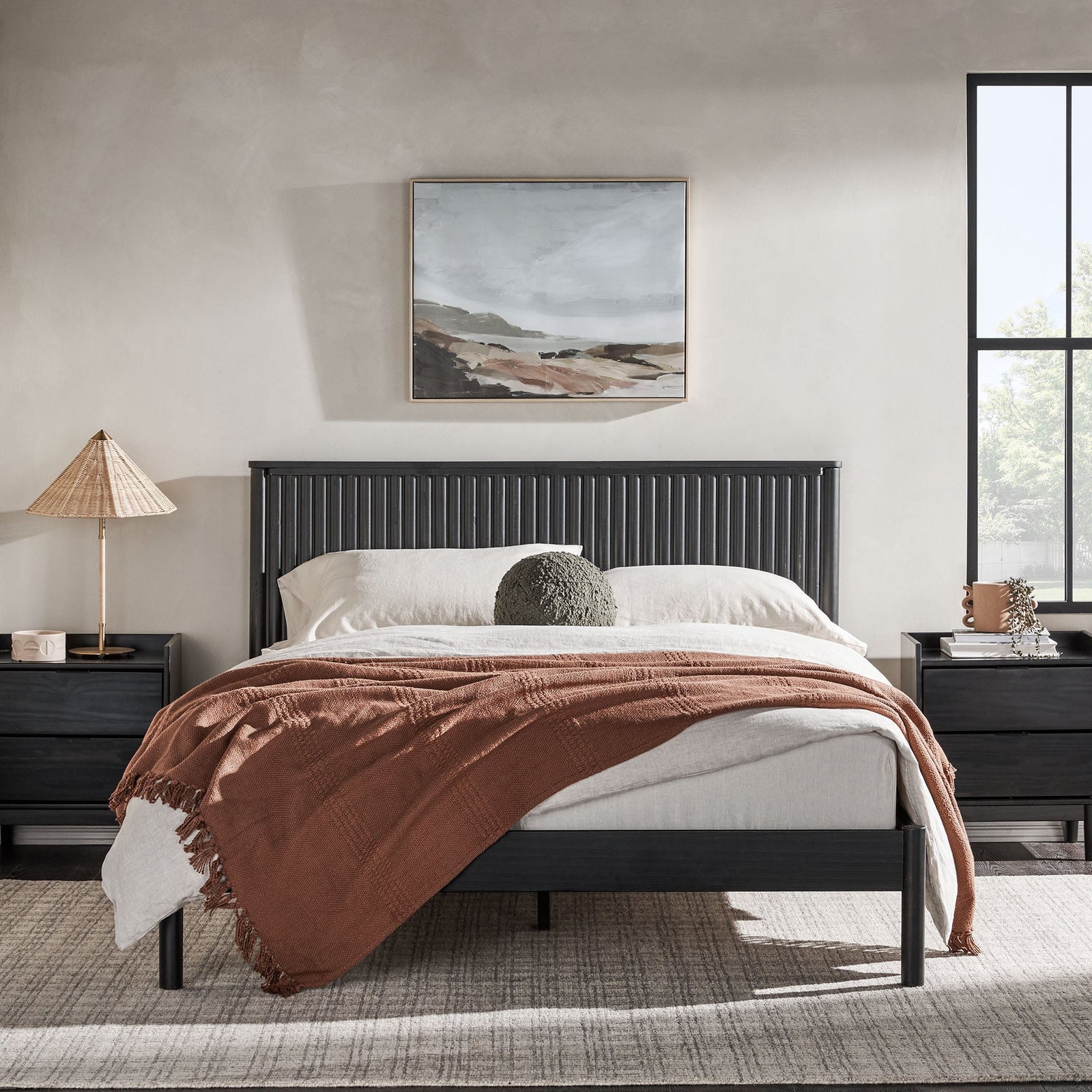 Cabecero de cama de madera maciza con diseño contemporáneo de París