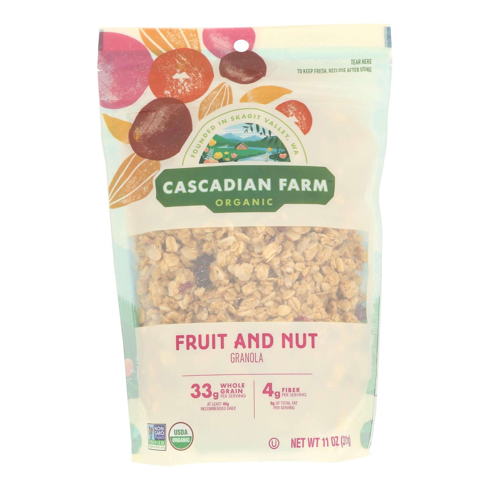 Granola orgánica de frutos secos Cascadian Farm, paquetes de 325 g (caja de 4)