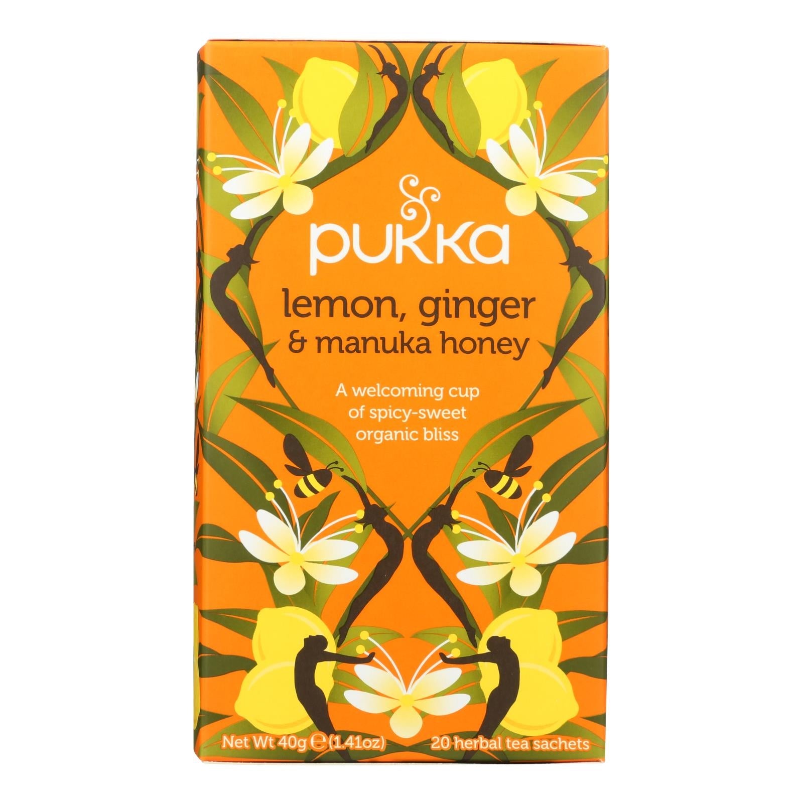 Té verde orgánico Pukka de limón, jengibre y miel de Manuka (4 cajas de 20 bolsitas)