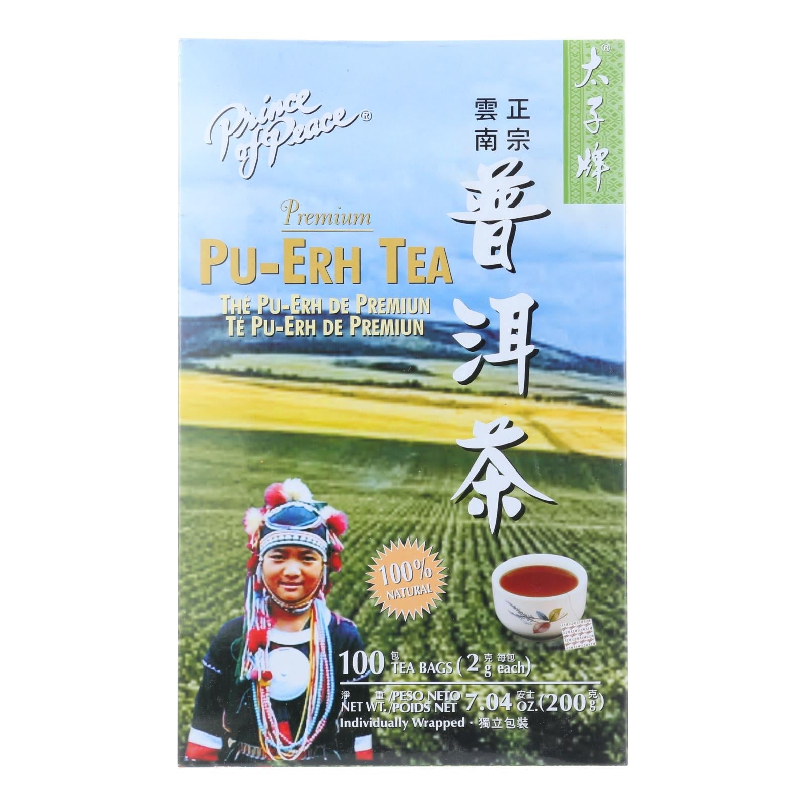 Té Pu-erh Príncipe de la Paz - Relajación Premium - 100 Bolsitas