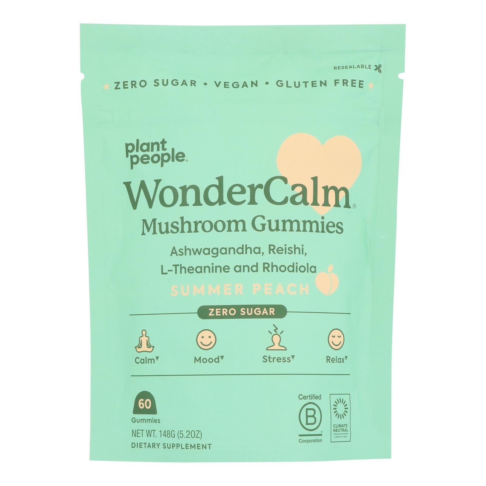 Plant People Mushroom Wonder Calm (Melocotón) - 60 unidades