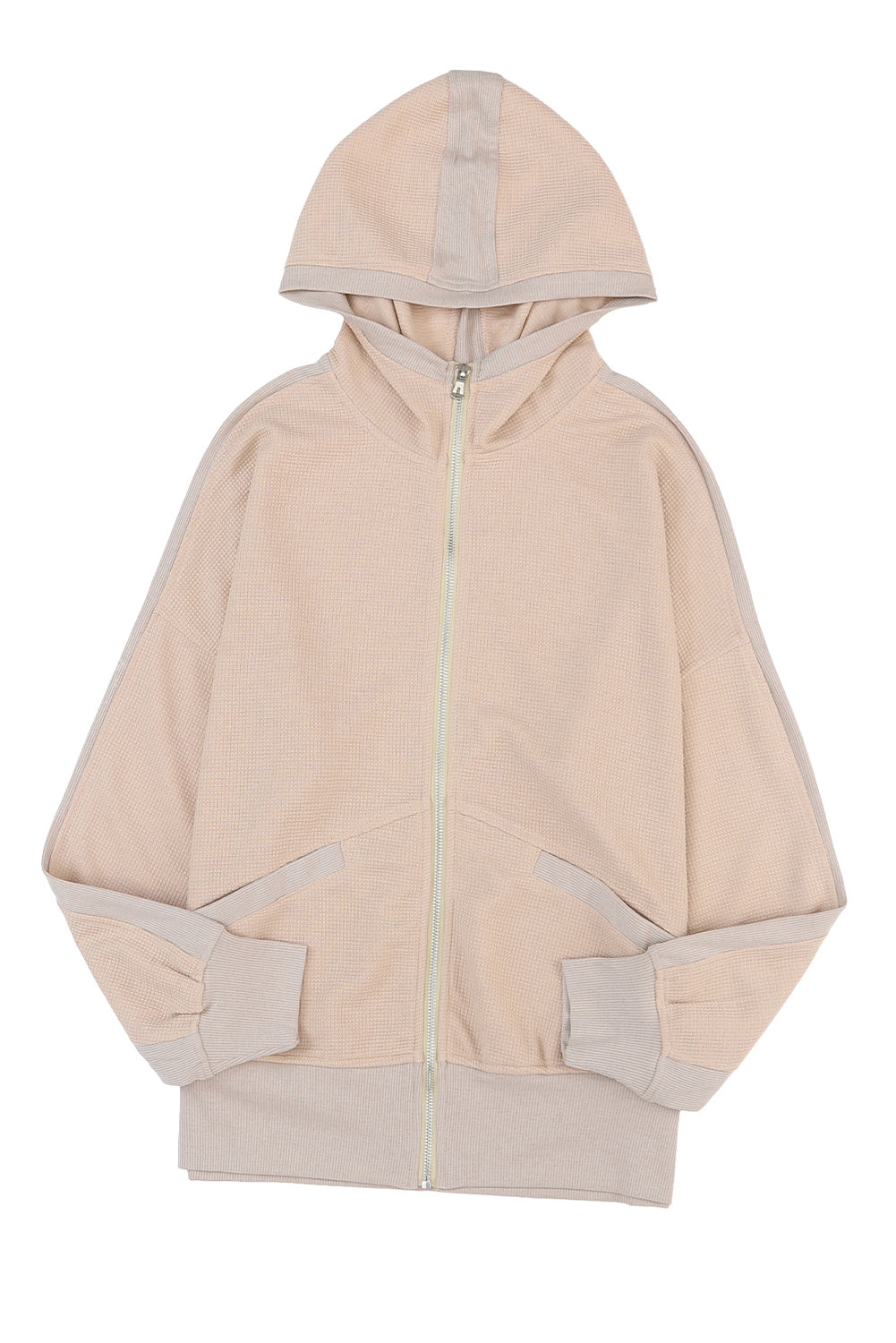 Colorblock Hooded Coat Plus Size
