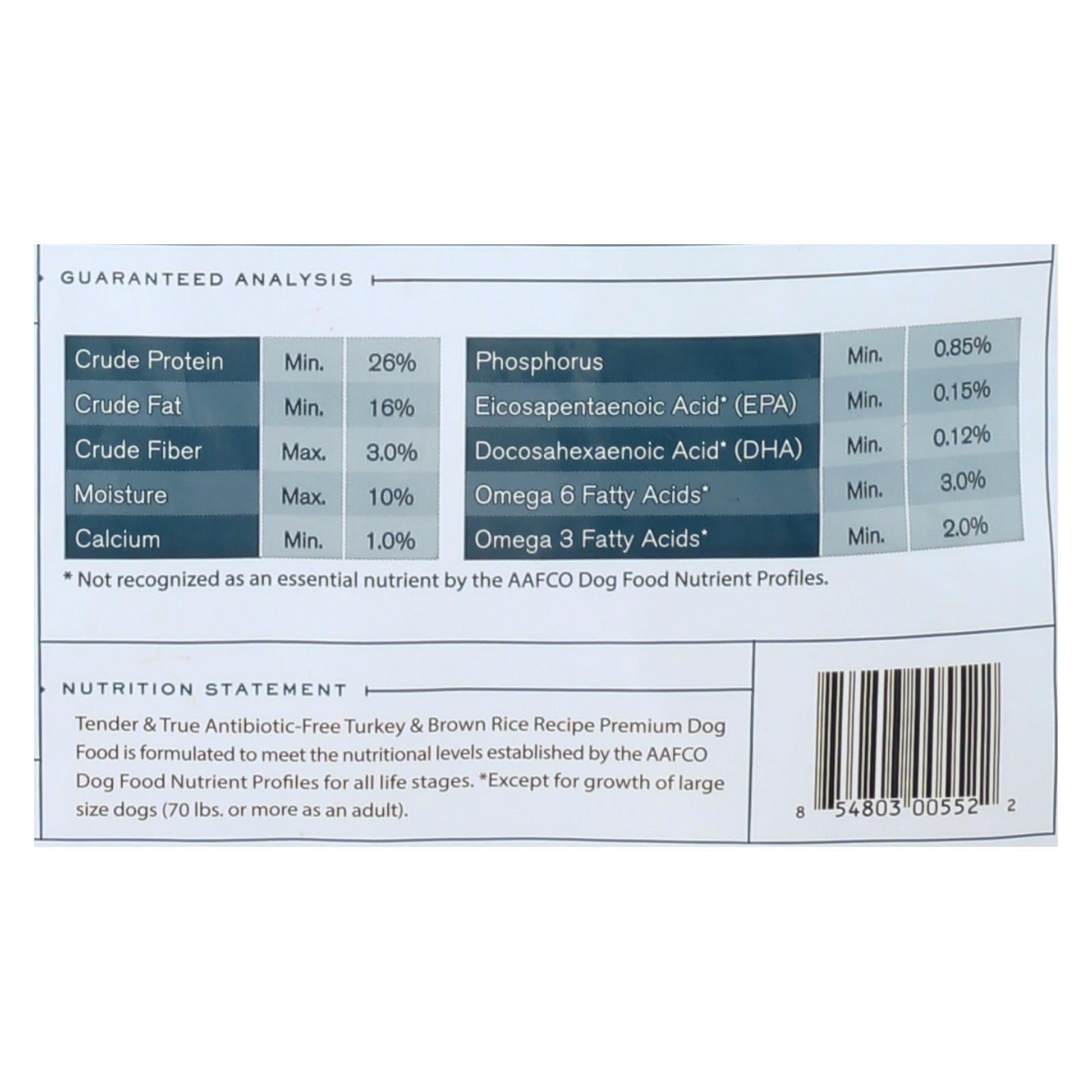 Alimento tierno y auténtico para perros, pavo y arroz integral, 23 lb