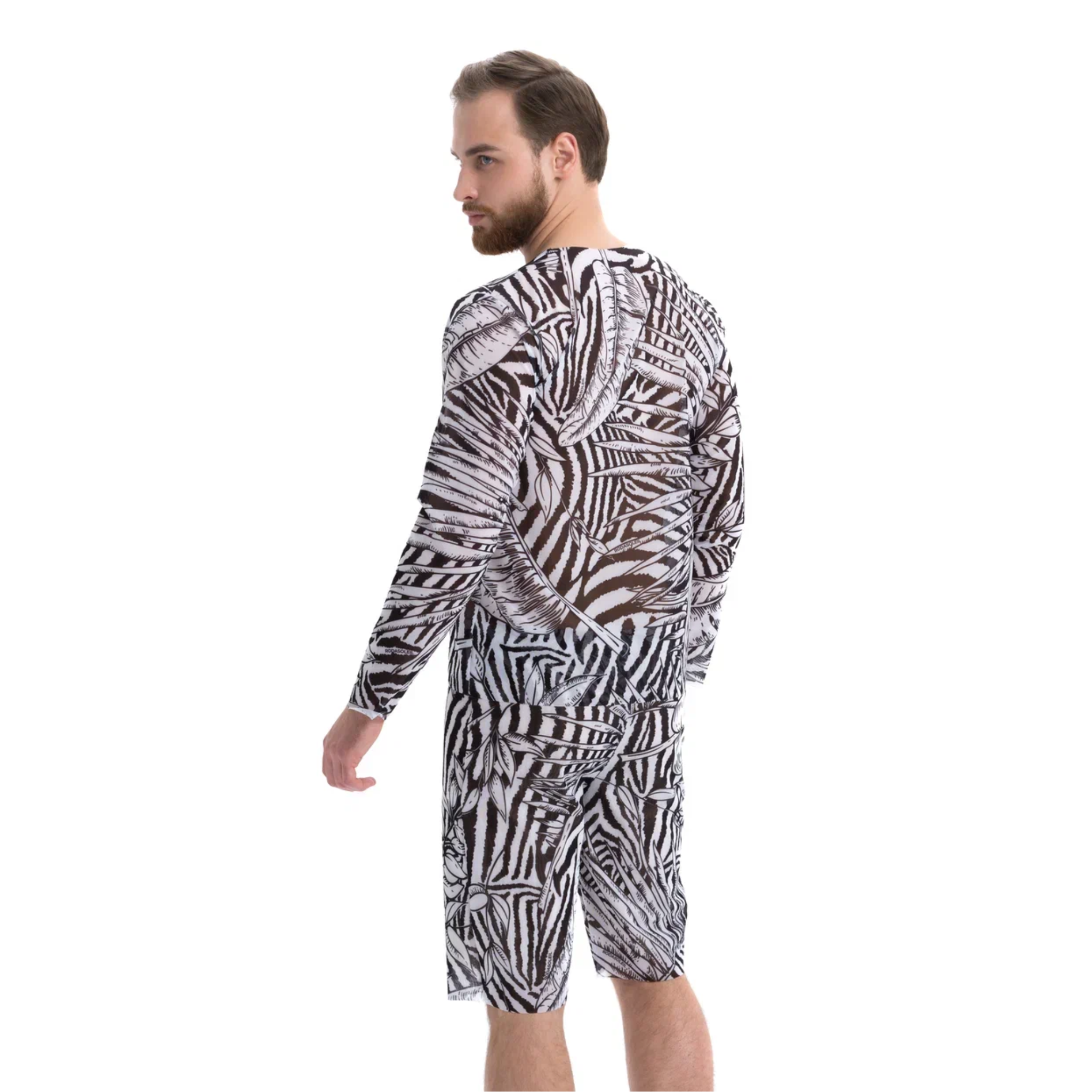 Men's Smart Swim Trunks Bermudas Fake Zebra