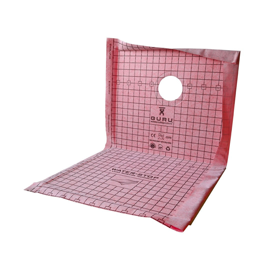 Guru Superkit Square Shower Tray 36" x 60" Off Center PVC