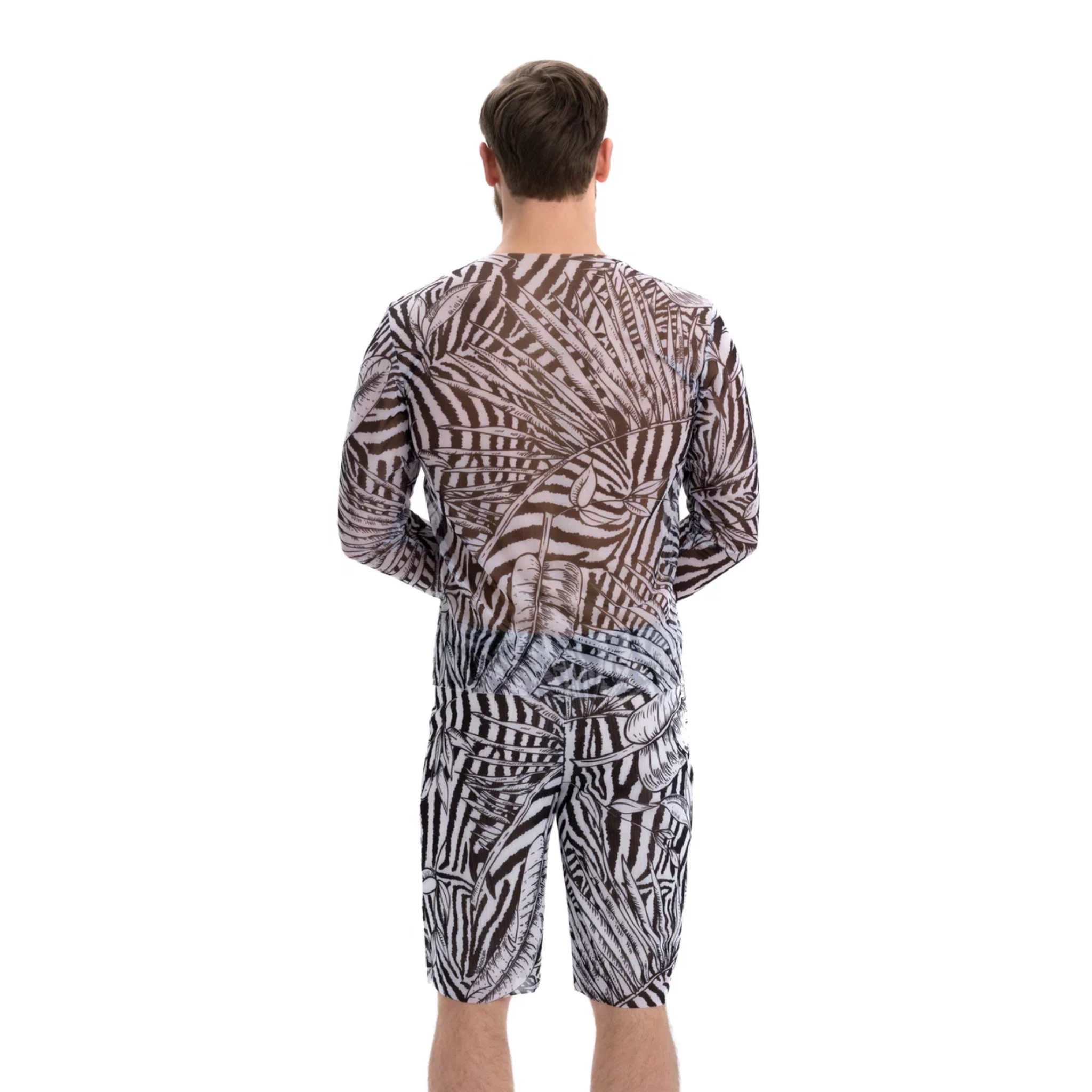 Men's Smart Swim Trunks Bermudas Fake Zebra