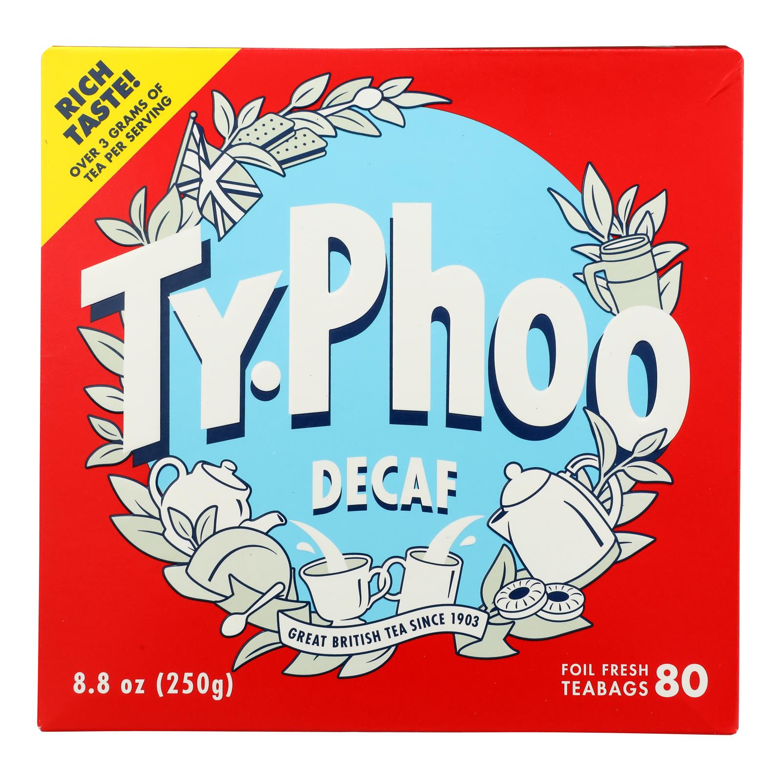 Typhoo Tea - Té descafeinado - Caja de 6 - 80 unidades
