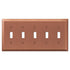 Century Brushed Copper Steel - 5 Toggle Wallplate
