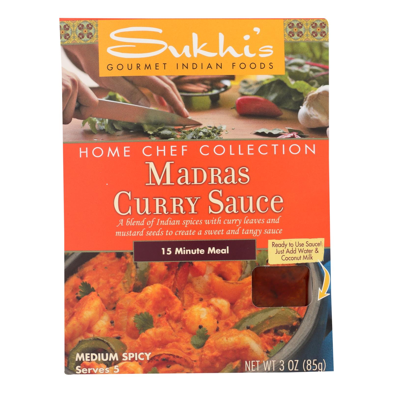 Pasta de curry Madras de Sukhi's Gourmet Indian Food - 85 g - Caja de 6