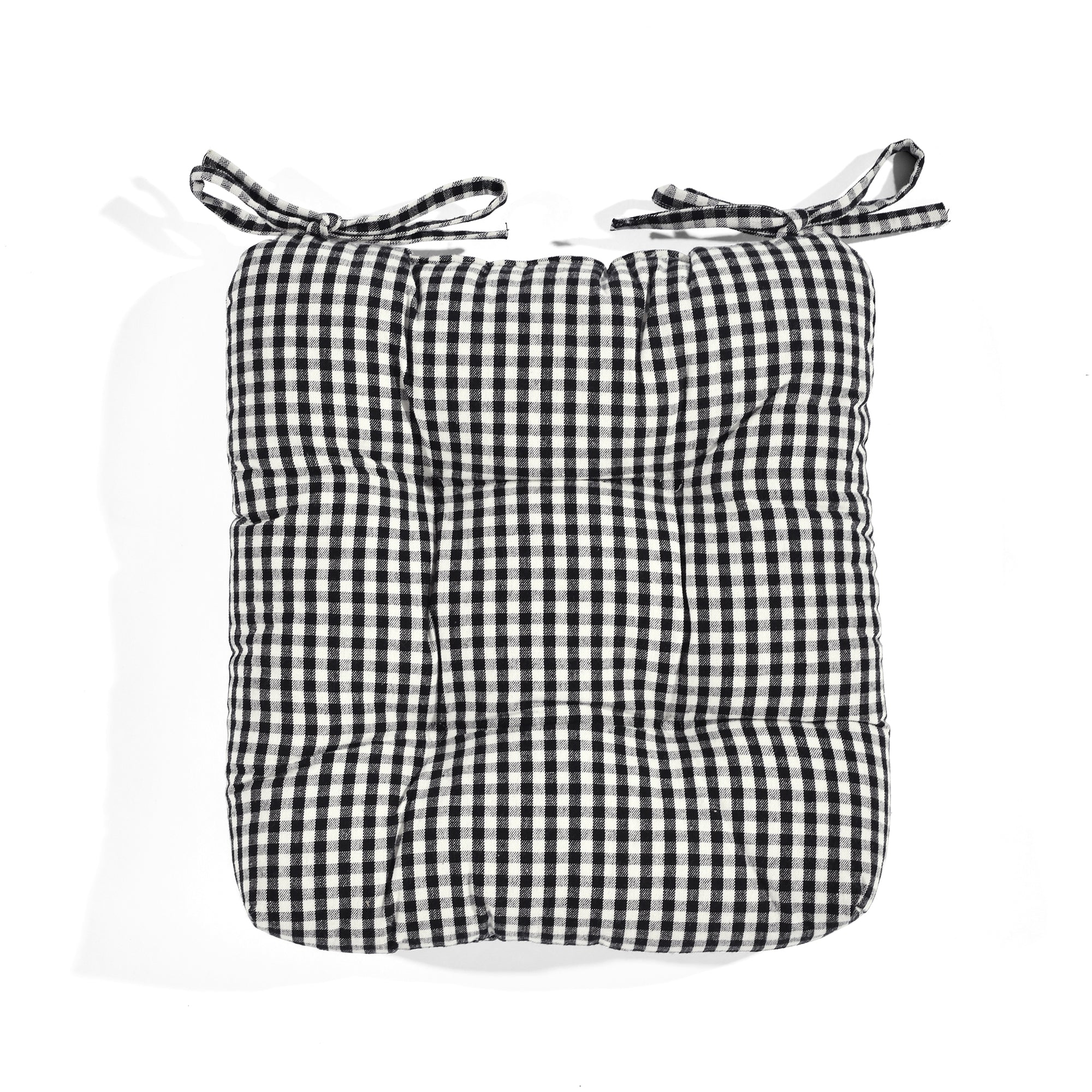 Gingham Check Yarn Dyed Chair Pad 2-Pack Set