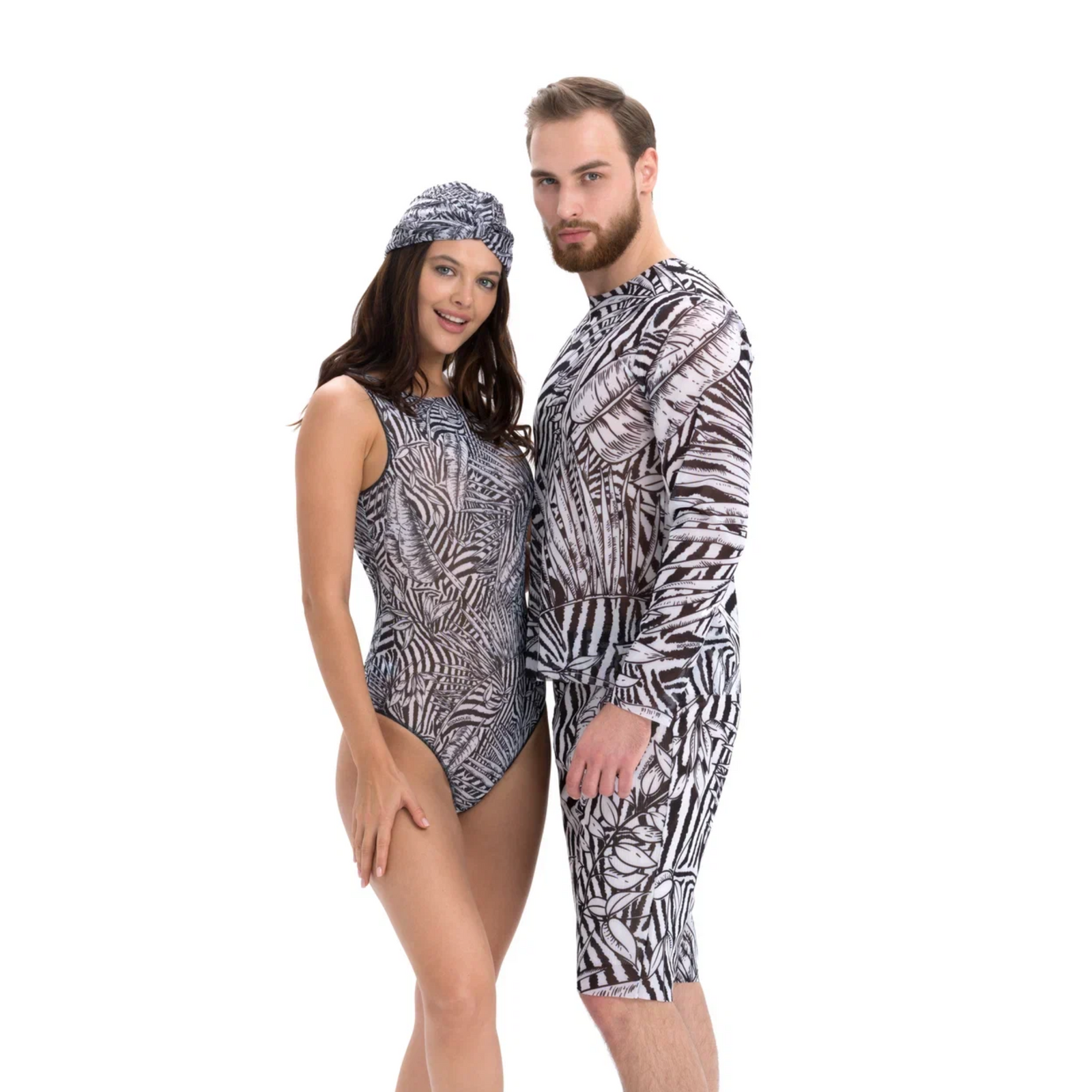 Men's Smart Swim Trunks Bermudas Fake Zebra