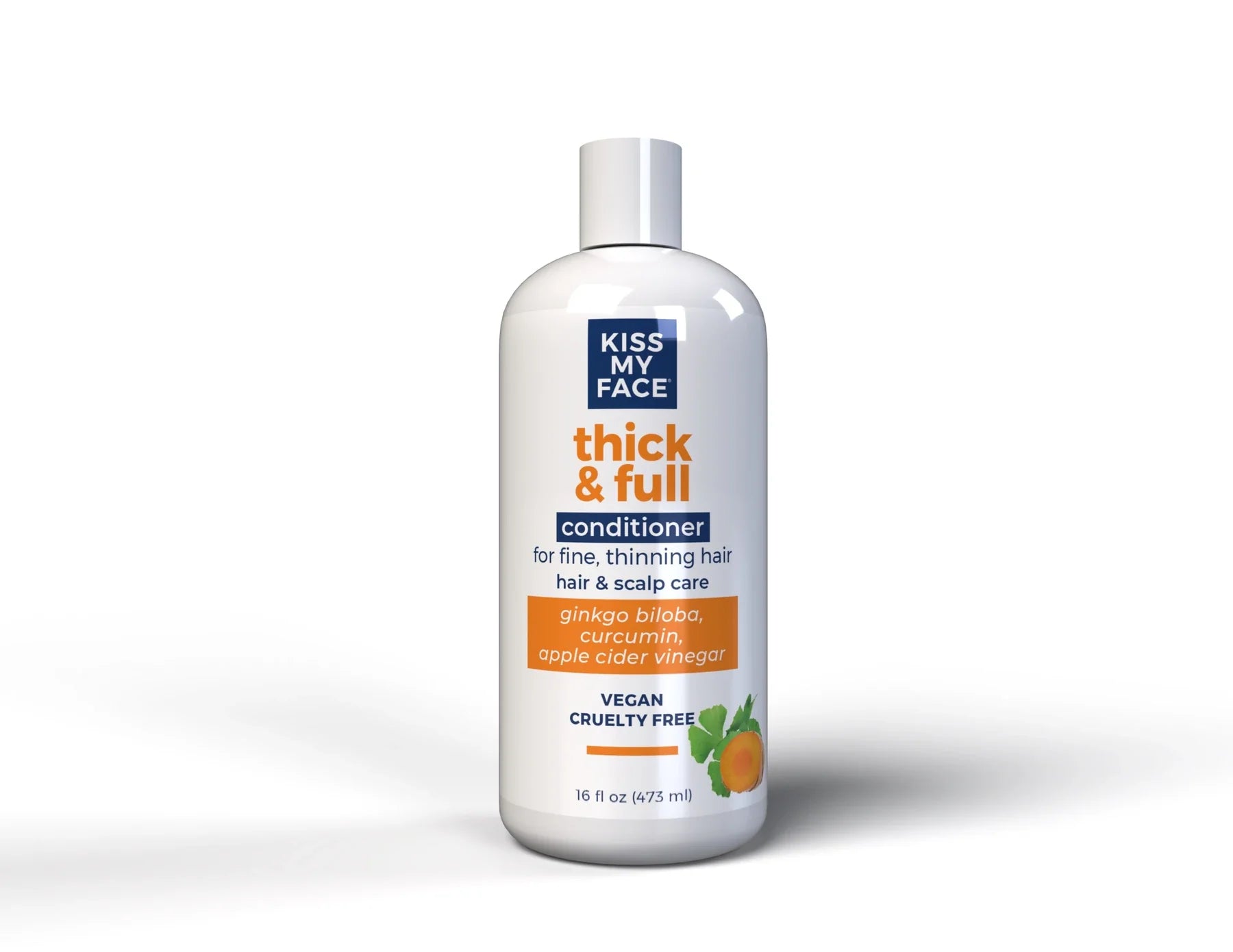 Acondicionador Kiss My Face Thick &amp; Full - Volumen y elevación para cabello fino y delgado - 16 onzas líquidas