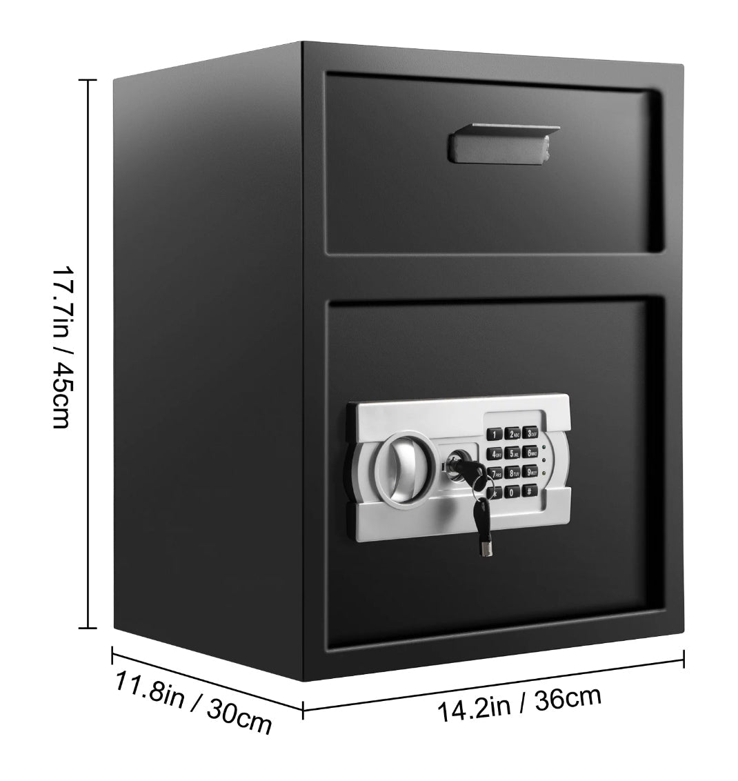 1.7 cbf Drop Depository Safe with electronic lock backup keys