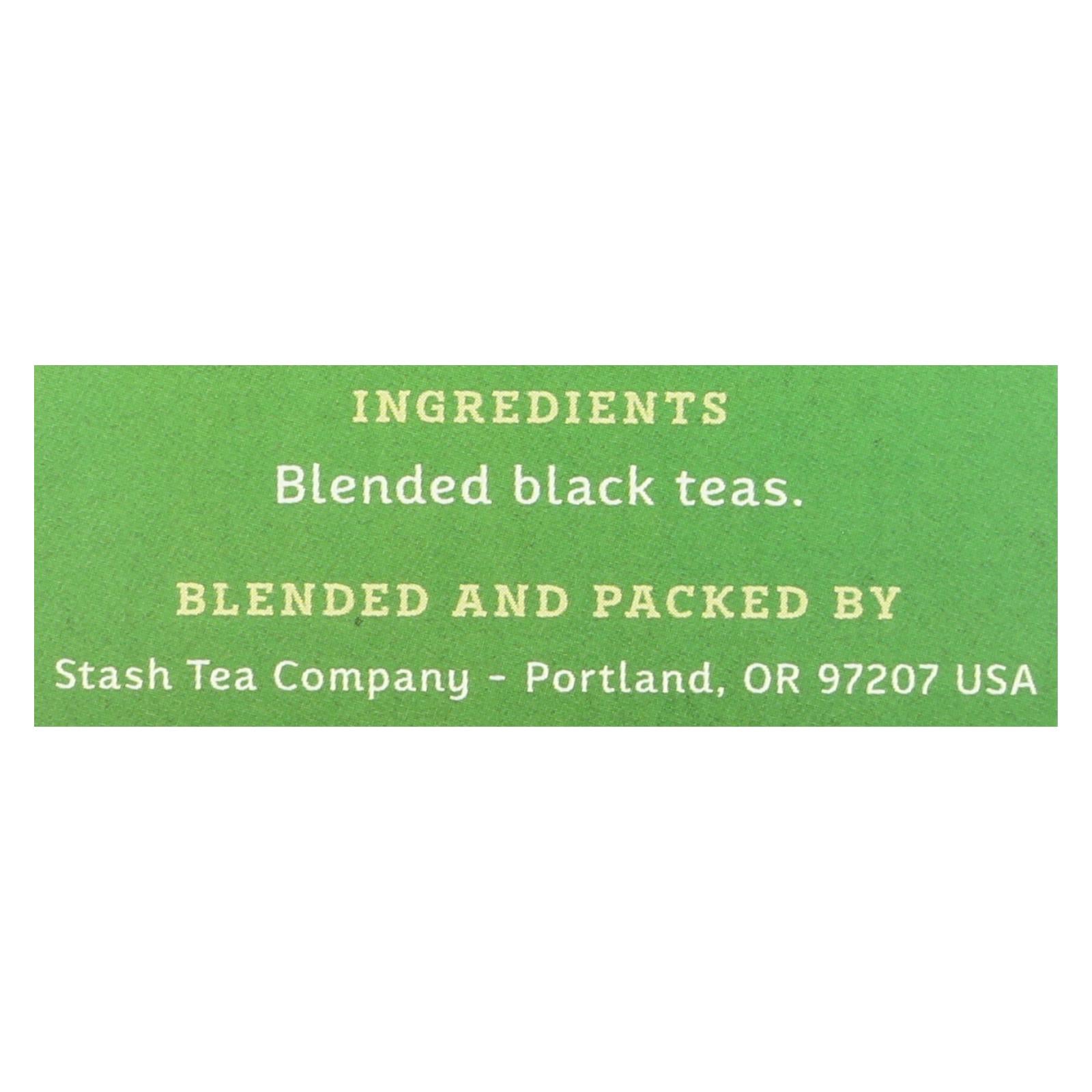 Té negro Stash Tea Irish Breakfast, caja de 6 (20 bolsitas)