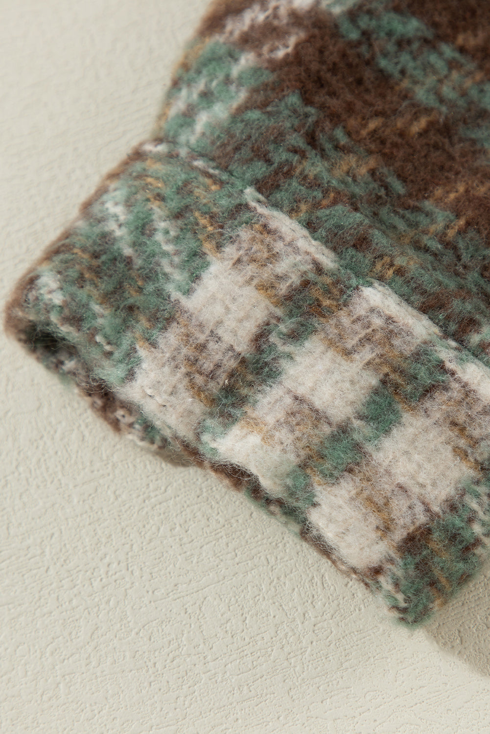 Plus Size Green Plaid Shacket Jacket