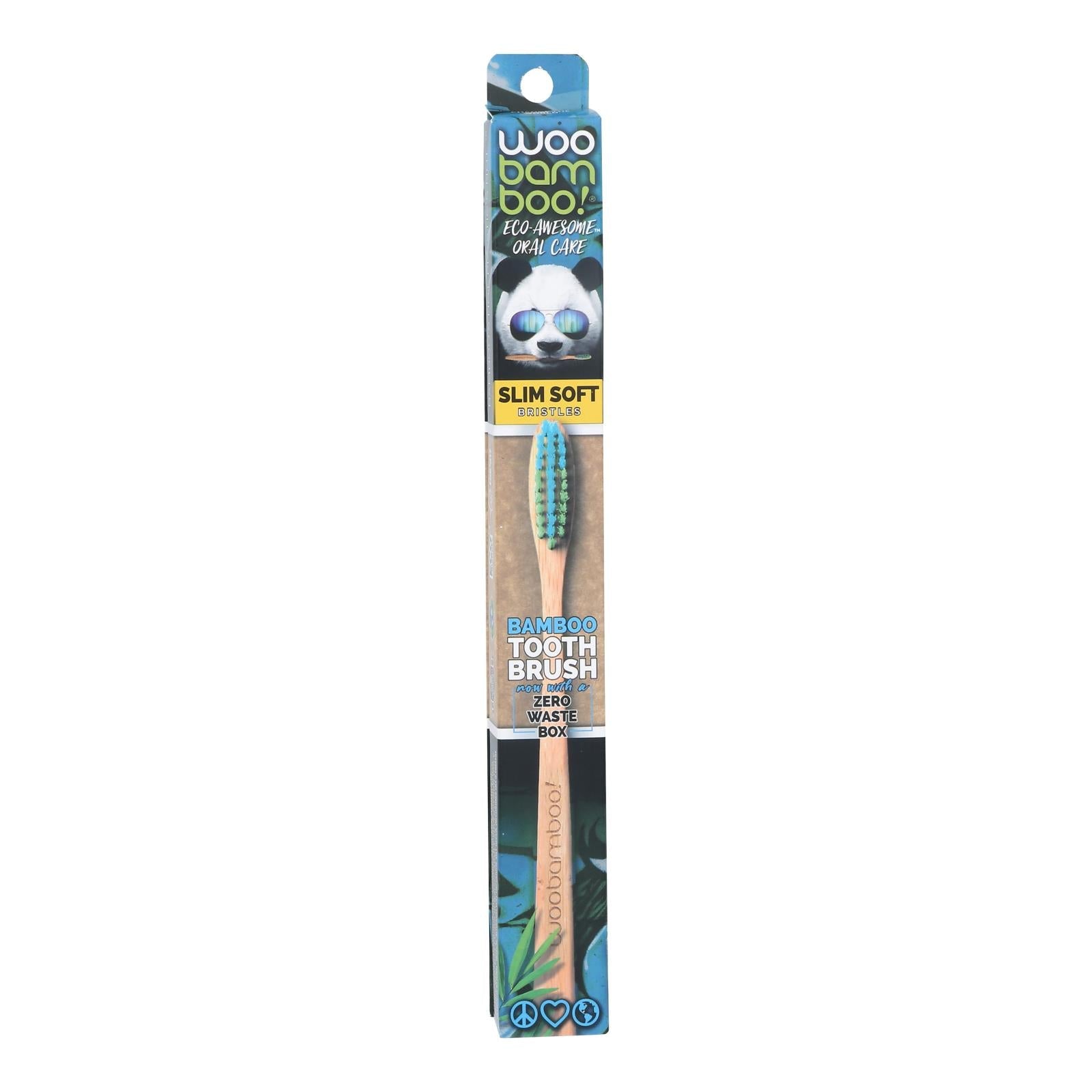Cepillo de dientes Woobamboo Slim Soft - Estuche de 12 unidades