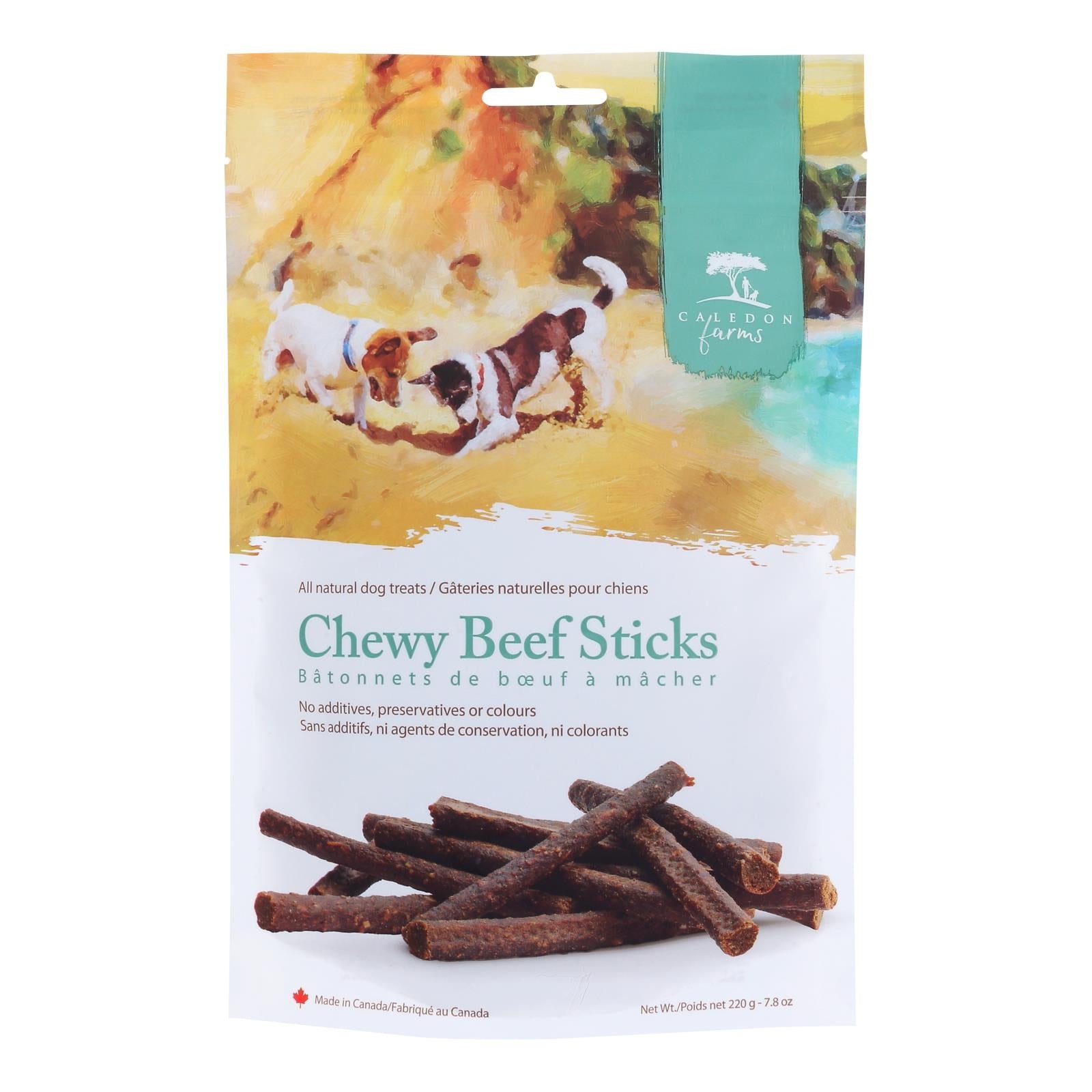 Golosinas para perros Caledon Farms Beef Stick - Caja de 4 (7.8 oz)