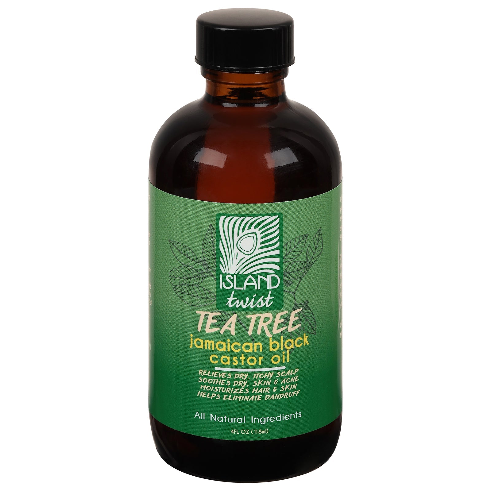 Aceite de ricino negro Island Twist de JMCN, enriquecido con árbol de té - 118 ml