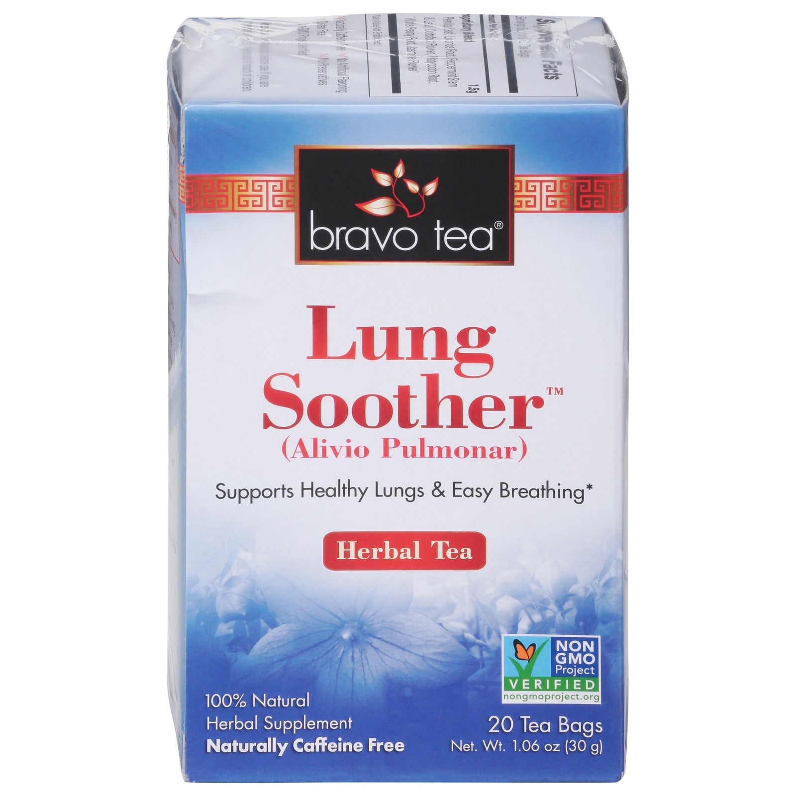 Té calmante para pulmones de Bravo Teas and Herbs, alivia la tos ocasional y la irritación de garganta, 20 unidades