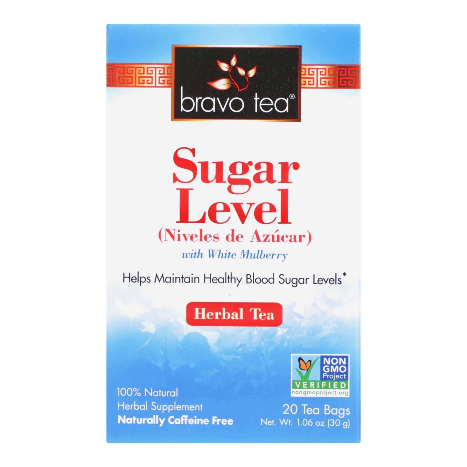 Té Bravo Teas And Herbs para el equilibrio del azúcar en sangre - 20 bolsitas
