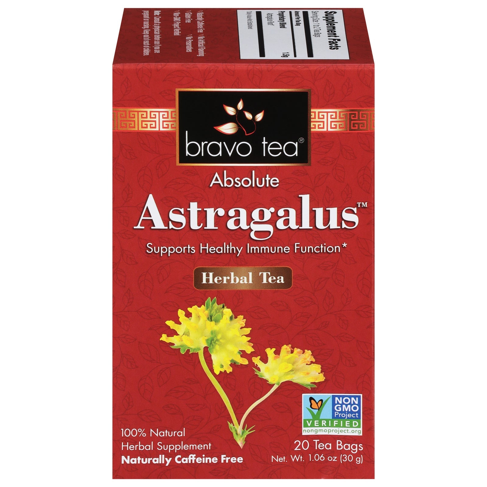 Té de astrágalo absoluto de Bravo Teas And Herbs, 20 unidades