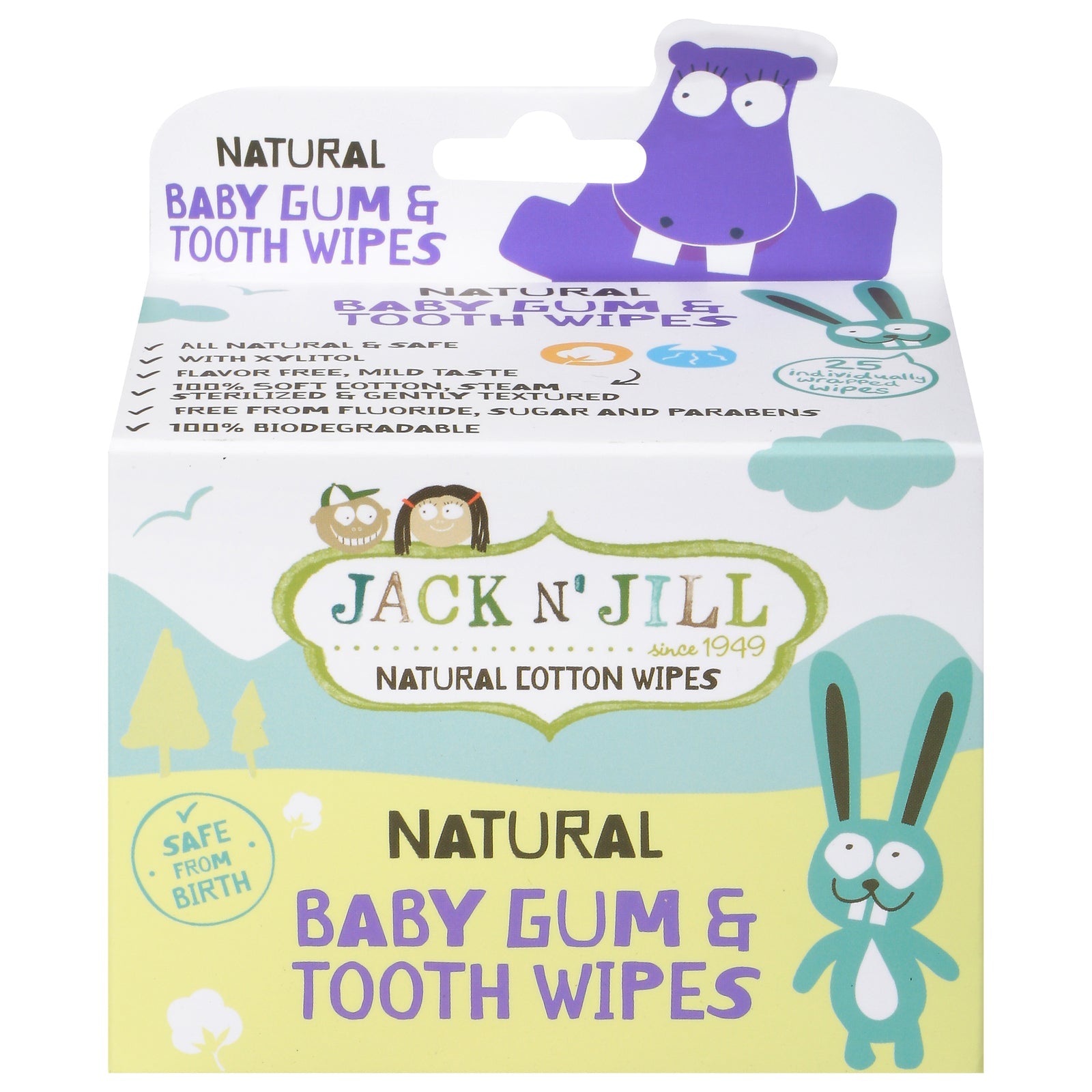 Toallitas húmedas para chicles y dientes Jack N' Jill Baby - 25 toallitas prehumedecidas 