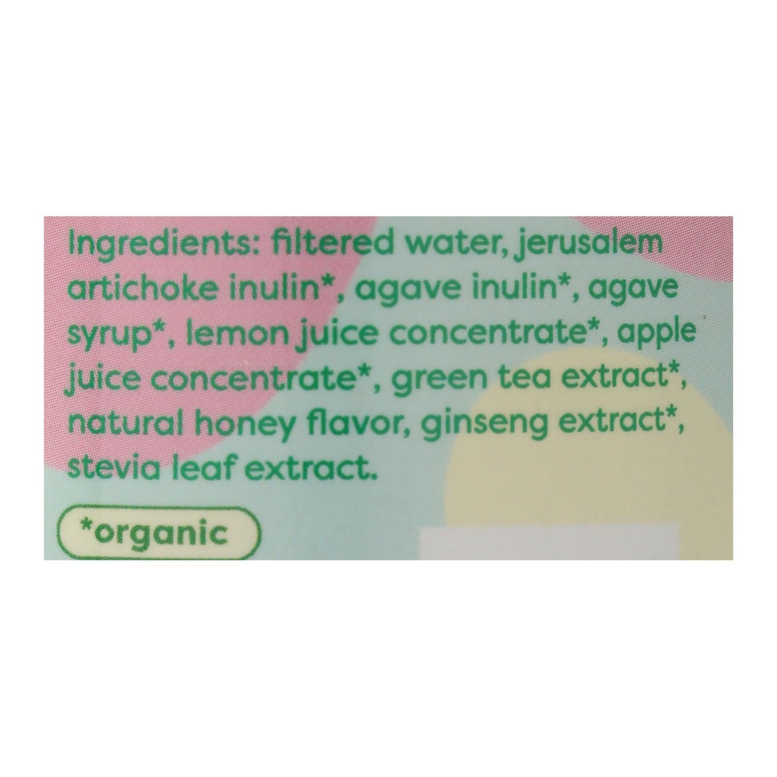 Té verde, miel y ginseng con regulador de temperatura: Tónico para medio día (12 oz, paquete de 12)