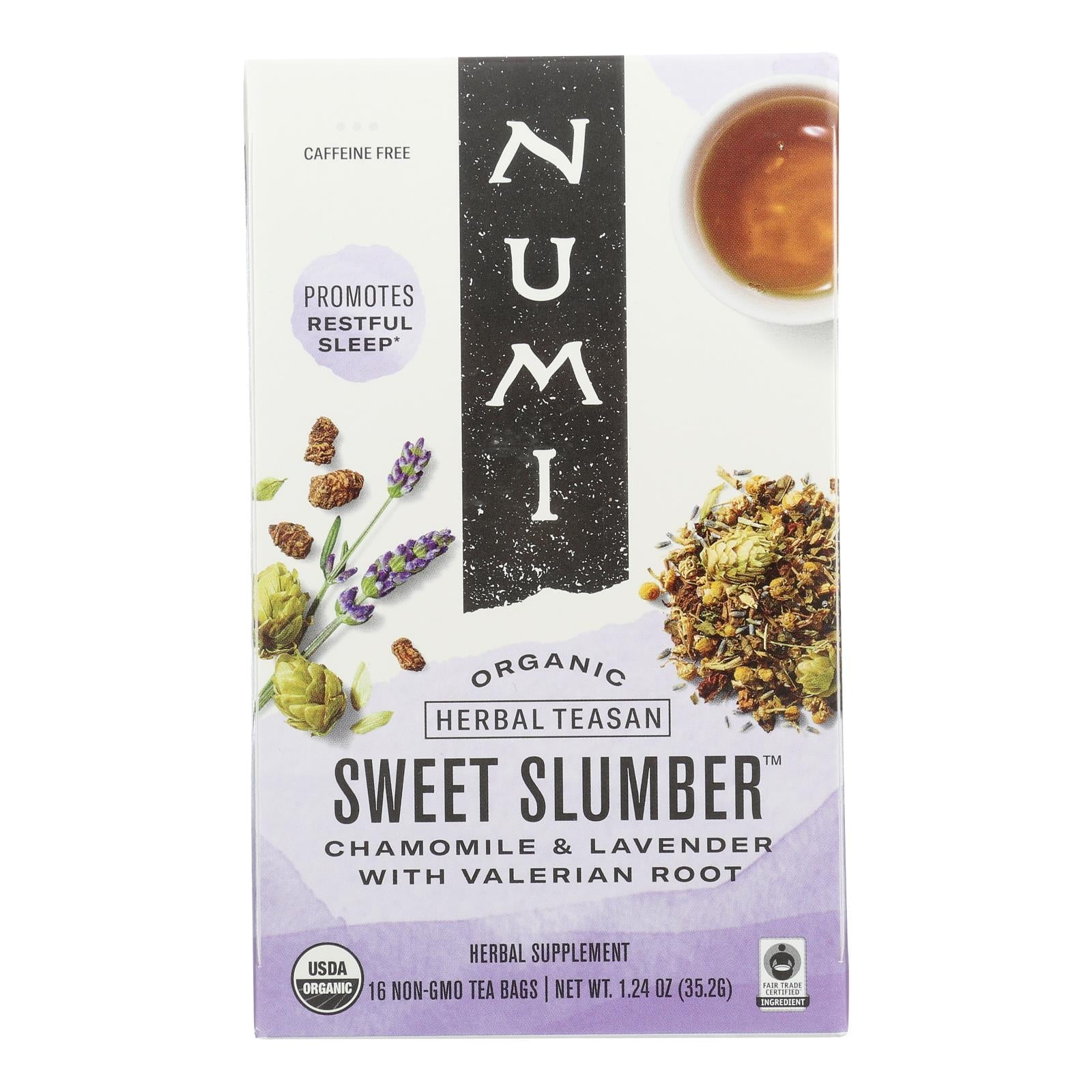 Numi Tea - Té Dulce Sueño - Paquete de 6 - 16 bolsitas