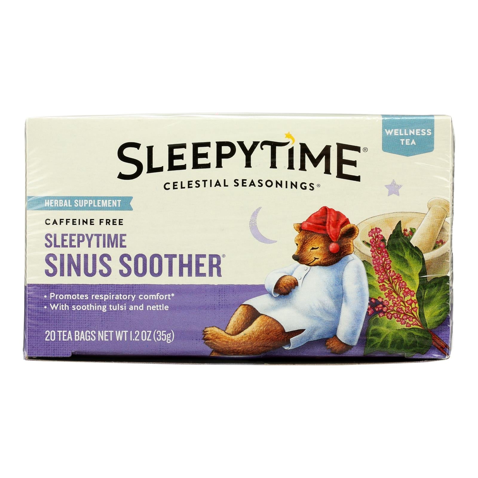 Celestial Seasonings - Té de bienestar para aliviar la sinusitis - Paquete de 6 - 20 bolsitas