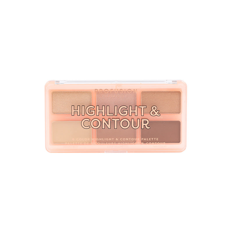 Paleta de 6 tonos para iluminar y contornear rostro