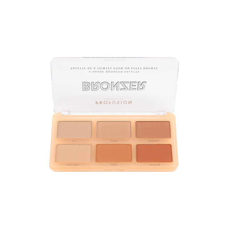 Paleta de bronceadores de 6 tonos para rostro