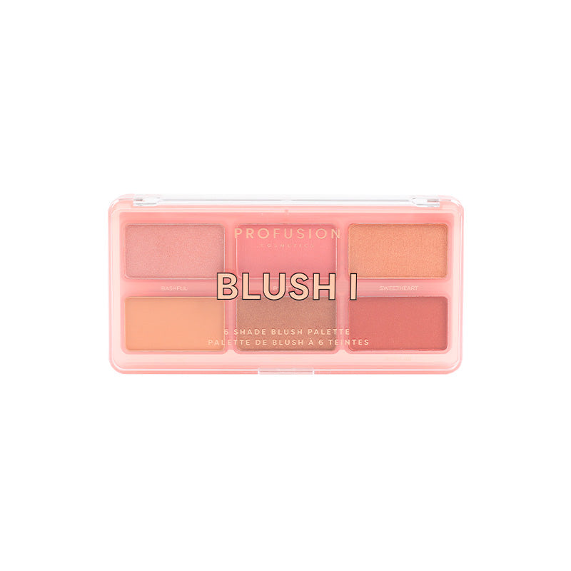 Paleta de rubor facial de 6 tonos