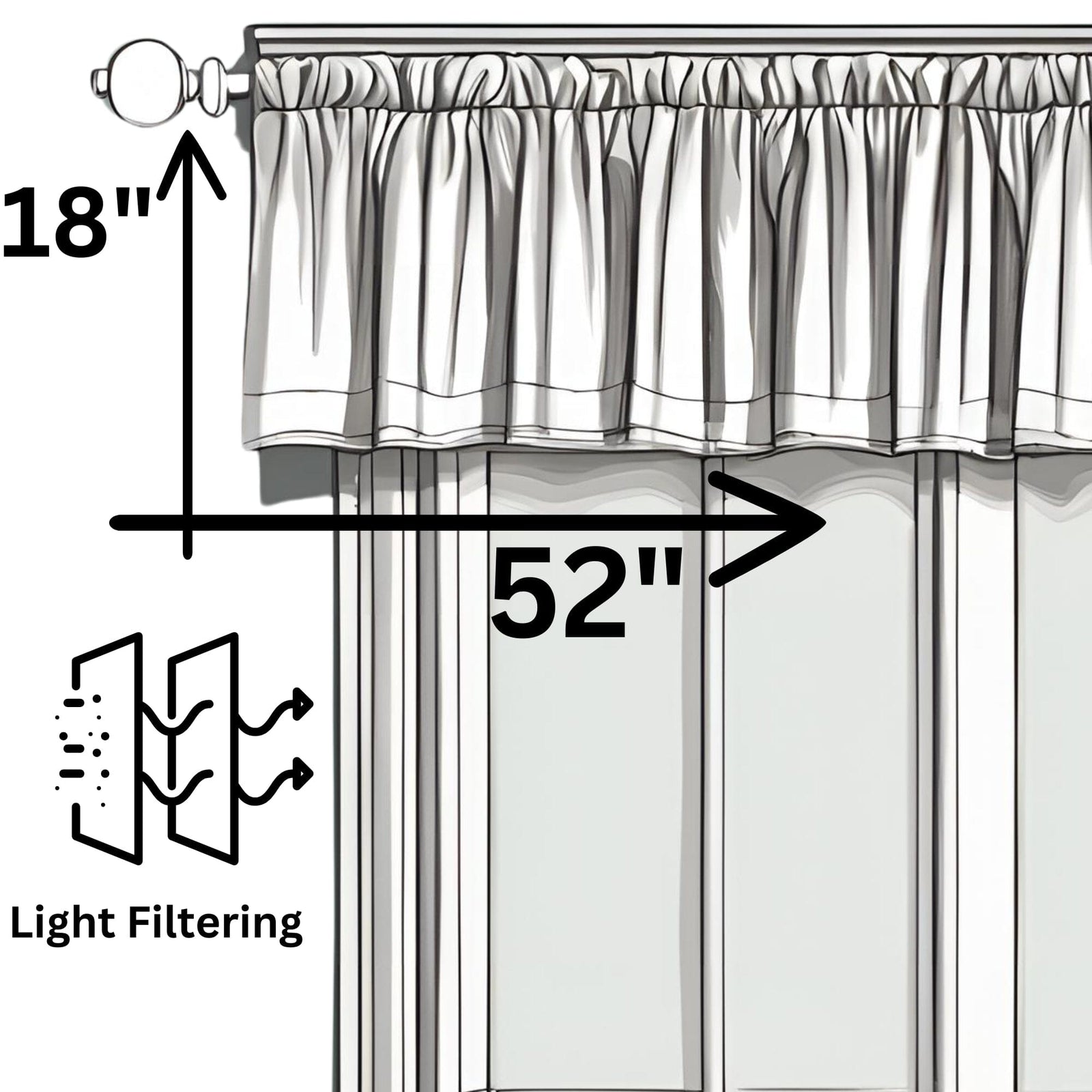 DaDa Bedding Dainty Floral Garden Pastel Roses Cottage Window Curtain Valance - 18