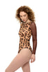 Leopard Swimsuit with Sleeves