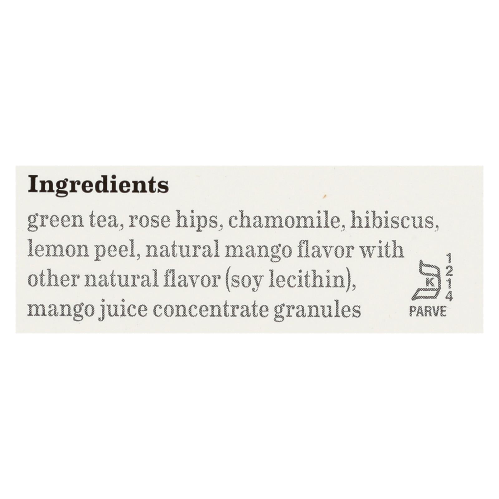 Bigelow Green Tea with the Sweetness of Mango - Energizing Immunity Booster - 6 Pack (20 Tea Bags)